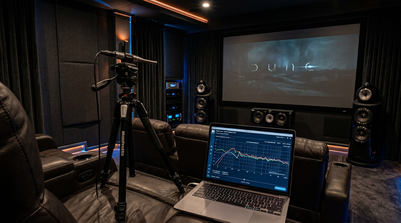 Acoustic Measurement Microphone and Dirac Live Calibration in Luxury Theater